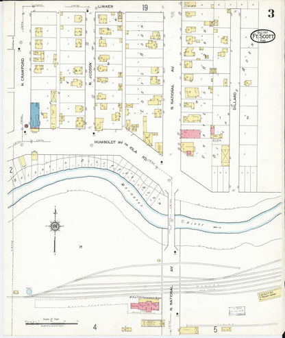 Sanborn Fire Insurance Map from Fort Scott, Bourbon County, Kansas (1917), Sheet #0003 - Complete Map Set gallery image, historic Sanborn map, vintage wall art, Kansas Kansas