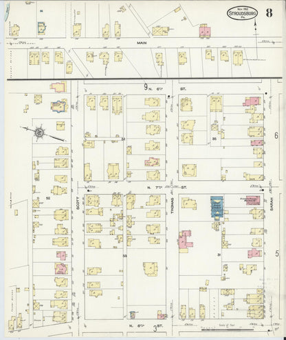 Sanborn Fire Insurance Map from Stroudsburg, Monroe County, Pennsylvania (1912), Sheet #0008 - Complete Map Set gallery image, historic Sanborn map, vintage wall art, Pennsylvania Pennsylvania