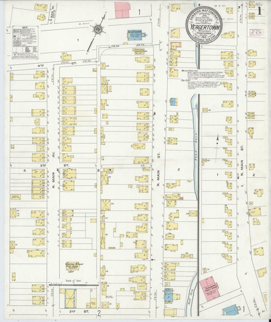 Sanborn Fire Insurance Map from Yeagertown, Mifflin County, Pennsylvania (1910), Sheet #0001 - Historic Sanborn Fire Insurance Map Print, vintage old map wall art, antique decor, genealogy gift, Pennsylvania Pennsylvania map