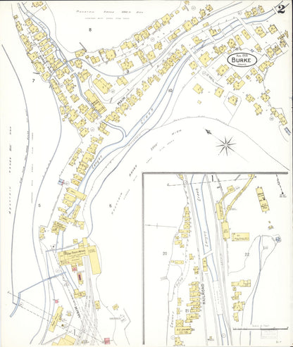 Sanborn Fire Insurance Map from Burke, Shoshone County, Idaho (1905), Sheet #0002 - Complete Map Set gallery image, historic Sanborn map, vintage wall art, Idaho Idaho