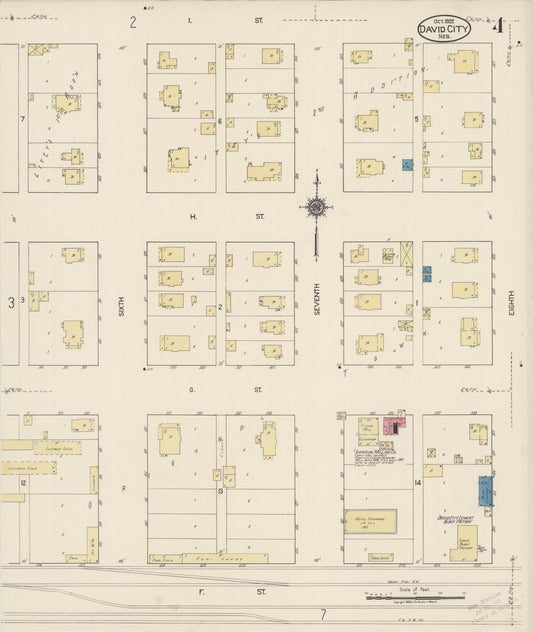 Sanborn Fire Insurance Map from David City, Butler County, Nebraska (1922), Sheet #0004 - Historic Sanborn Fire Insurance Map Print, vintage old map wall art, antique decor, genealogy gift, Nebraska Nebraska map