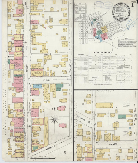 Sanborn Fire Insurance Map from Kane, McKean County, Pennsylvania (1898), Sheet #0001 - Historic Sanborn Fire Insurance Map Print, vintage old map wall art, antique decor, genealogy gift, Pennsylvania Pennsylvania map