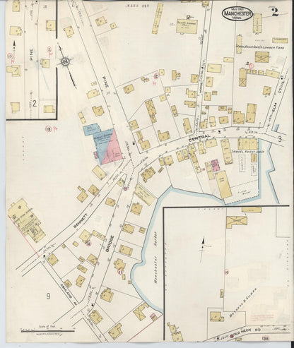 Sanborn Fire Insurance Map from Manchester, Essex County, Massachusetts (1941), Sheet #0002 - Historic Sanborn Fire Insurance Map Print, vintage old map wall art, antique decor, genealogy gift, Massachusetts Massachusetts map