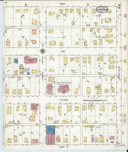 Sanborn Fire Insurance Map from Oak Harbor, Ottawa County, Ohio (1920), Sheet #0007 - Complete Map Set gallery image, historic Sanborn map, vintage wall art, Ohio Ohio