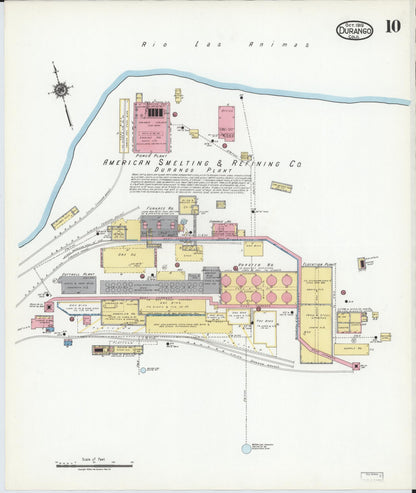 Sanborn Fire Insurance Map from Durango, La Plata County, Colorado (1919), Sheet #0010 - Complete Map Set gallery image, historic Sanborn map, vintage wall art, Colorado Colorado