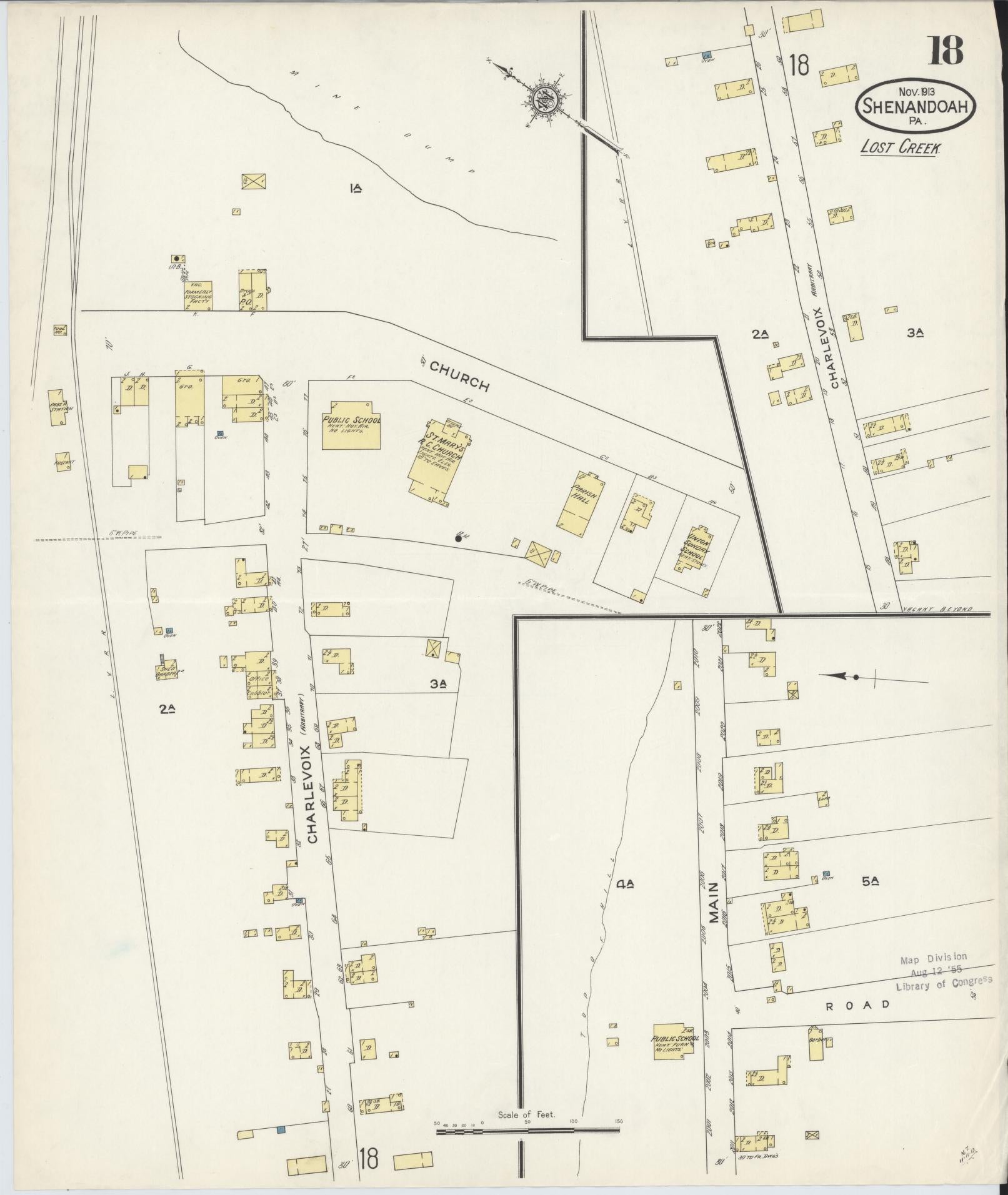 Sanborn Fire Insurance Map from Shenandoah, Schuylkill County, Pennsylvania (1913), Sheet #0018 - Complete Map Set gallery image, historic Sanborn map, vintage wall art, Pennsylvania Pennsylvania