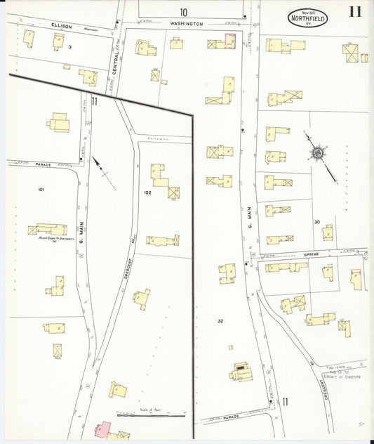 Sanborn Fire Insurance Map from Northfield, Washington County, Vermont (1910), Sheet #0011 - Historic Sanborn Fire Insurance Map Print, vintage old map wall art, antique decor, genealogy gift, Vermont Vermont map