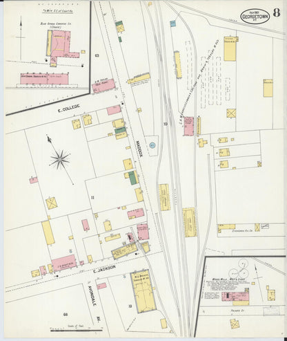 Sanborn Fire Insurance Map from Georgetown, Scott County, Kentucky (1901), Sheet #0008 - Complete Map Set gallery image, historic Sanborn map, vintage wall art, Kentucky Kentucky
