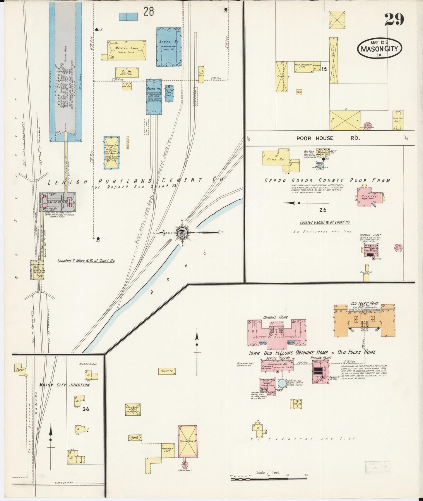 Sanborn Fire Insurance Map from Mason City, Cerro Gordo County, Iowa (1915), Sheet #0029 - Historic Sanborn Fire Insurance Map Print