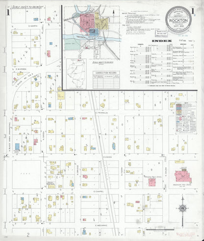 Sanborn Fire Insurance Map from Rockton, Winnebago County, Illinois (1939), Sheet #0001 - Complete Map Set gallery image, historic Sanborn map, vintage wall art, Illinois Illinois