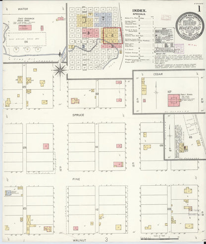 Sanborn Fire Insurance Map from Wheatland, Platte County, Wyoming (1907), Sheet #0001 - Complete Map Set gallery image, historic Sanborn map, vintage wall art, Wyoming Wyoming