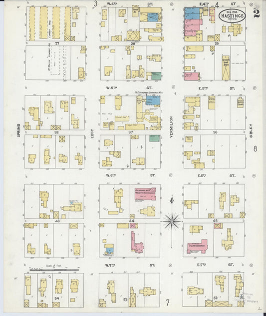 Sanborn Fire Insurance Map from Hastings, Dakota County, Minnesota (1904), Sheet #0002 - Historic Sanborn Fire Insurance Map Print, vintage old map wall art, antique decor, genealogy gift, Minnesota Minnesota map