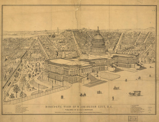 Bird's-eye-view of Washington City, D.C. (1872) – Historic Bird’s-Eye View Panorama Print