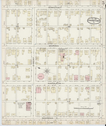Sanborn Fire Insurance Map from Johnstown, Cambria County, Pennsylvania (1886), Sheet #0005 - Complete Map Set gallery image, historic Sanborn map, vintage wall art, Pennsylvania Pennsylvania