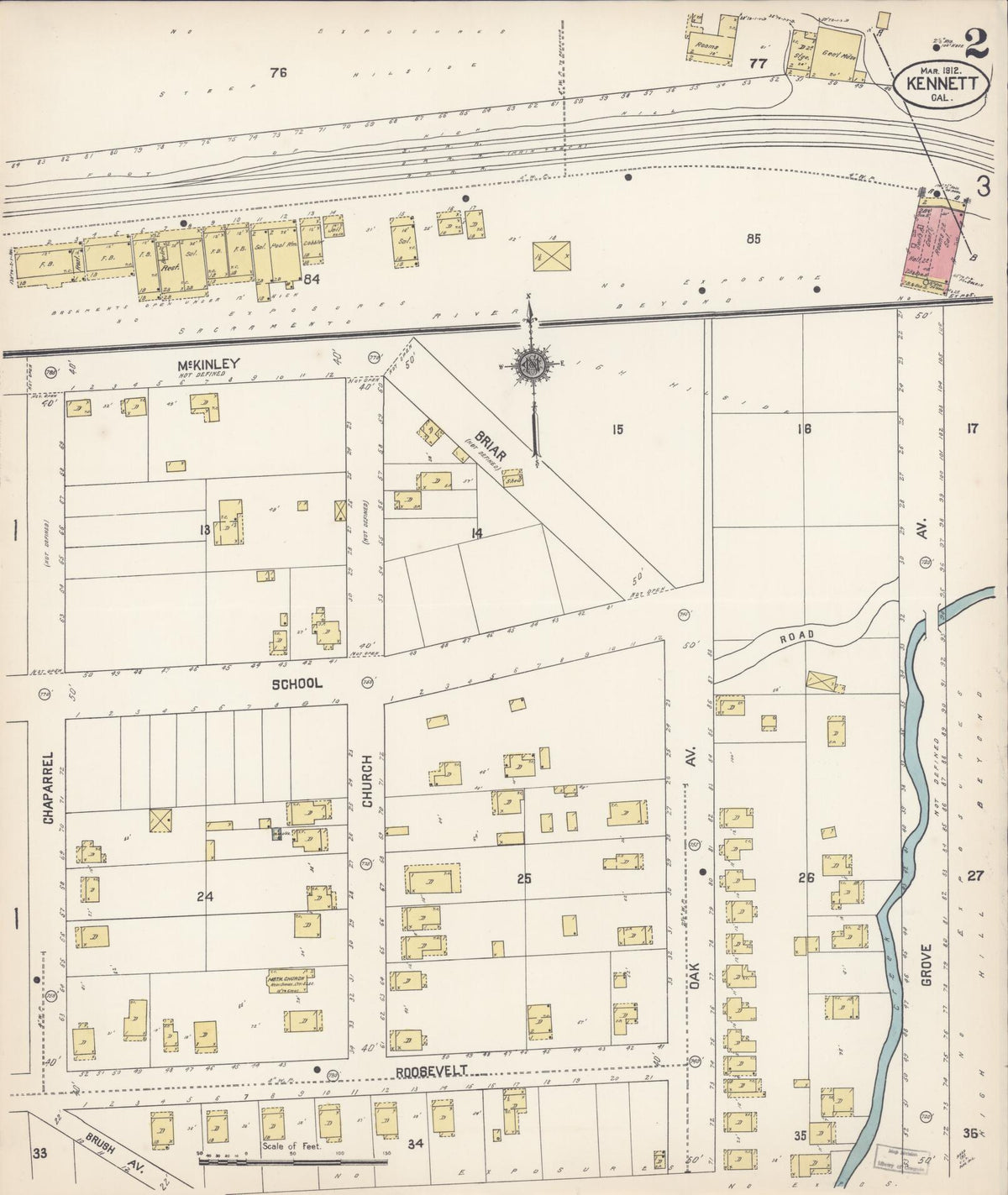 Sanborn Fire Insurance Map from Kennett, Shasta County, California (1912), Sheet #0002 - Complete Map Set gallery image, historic Sanborn map, vintage wall art, California California