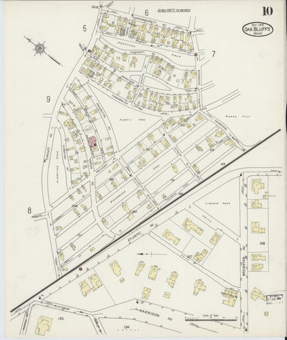 Sanborn Fire Insurance Map from Oak Bluffs, Dukes County, Massachusetts (1914), Sheet #0010 - Complete Map Set gallery image, historic Sanborn map, vintage wall art, Massachusetts Massachusetts