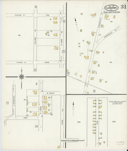 Sanborn Fire Insurance Map from La Grange, Troup County, Georgia (1921), Sheet #0031 - Complete Map Set gallery image, historic Sanborn map, vintage wall art, Georgia Georgia