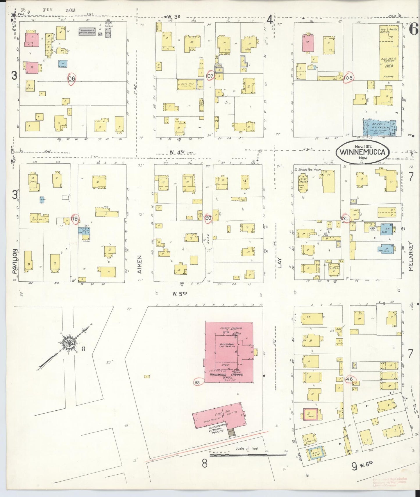 Sanborn Fire Insurance Map from Winnemucca, Humboldt County, Nevada (1943), Sheet #0006 - Complete Map Set gallery image, historic Sanborn map, vintage wall art, Nevada Nevada