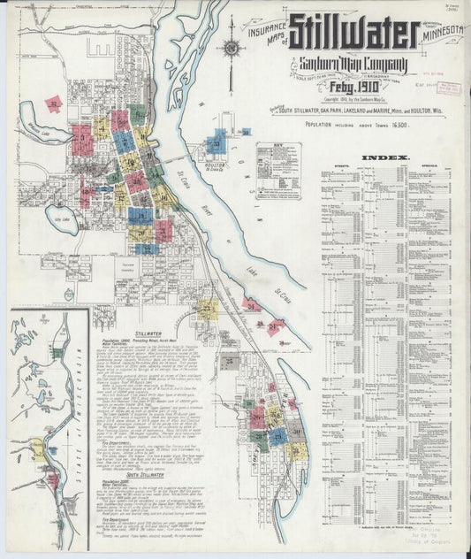 Sanborn Fire Insurance Map from Stillwater, Washington County, Minnesota. (1910) – Map View