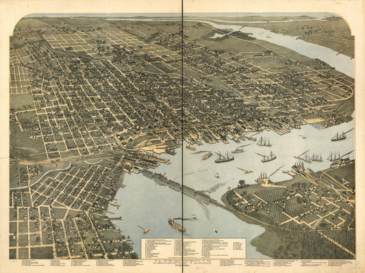 Jacksonville, Florida. (1893) – Historic Bird’s-Eye View Panorama Print
