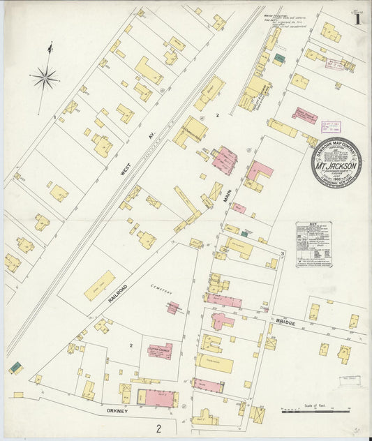 Sanborn Fire Insurance Map from Mount Jackson, Shenandoah County, Virginia. (1909) – Historic Sanborn Fire Insurance Map Print