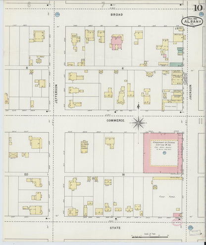 Sanborn Fire Insurance Map from Albany, Dougherty County, Georgia (1895), Sheet #0010 - Complete Map Set gallery image, historic Sanborn map, vintage wall art, Georgia Georgia