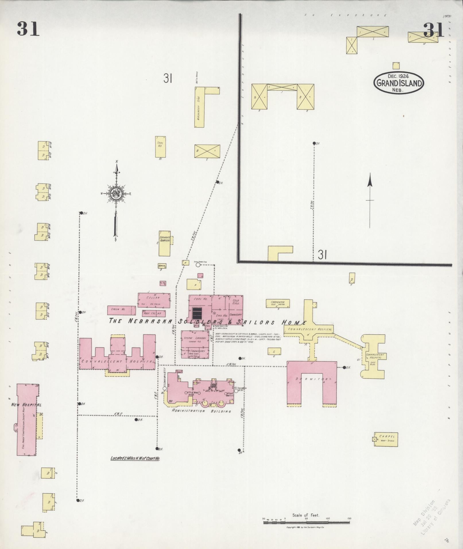 Sanborn Fire Insurance Map from Grand Island, Hall County, Nebraska (1924), Sheet #0031 - Complete Map Set gallery image, historic Sanborn map, vintage wall art, Nebraska Nebraska