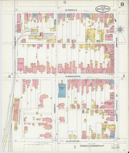 Sanborn Fire Insurance Map from Hagerstown, Washington County, Maryland (1904), Sheet #0009 - Complete Map Set gallery image, historic Sanborn map, vintage wall art, Maryland Maryland