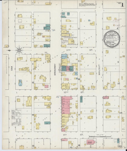 Sanborn Fire Insurance Map from Hamilton, Hancock County, Illinois (1893), Sheet #0001 - Historic Sanborn Fire Insurance Map Print, vintage old map wall art, antique decor, genealogy gift, Illinois Illinois map