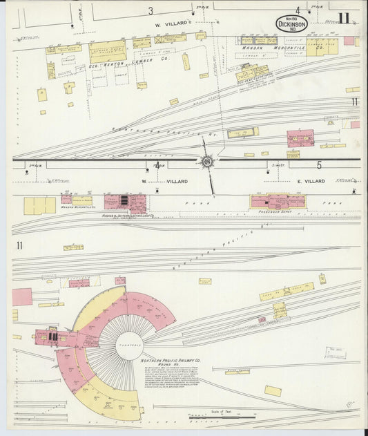 Sanborn Fire Insurance Map from Dickinson, Stark County, North Dakota (1913), Sheet #0011 - Historic Sanborn Fire Insurance Map Print, vintage old map wall art, antique decor, genealogy gift, North Dakota North Dakota map