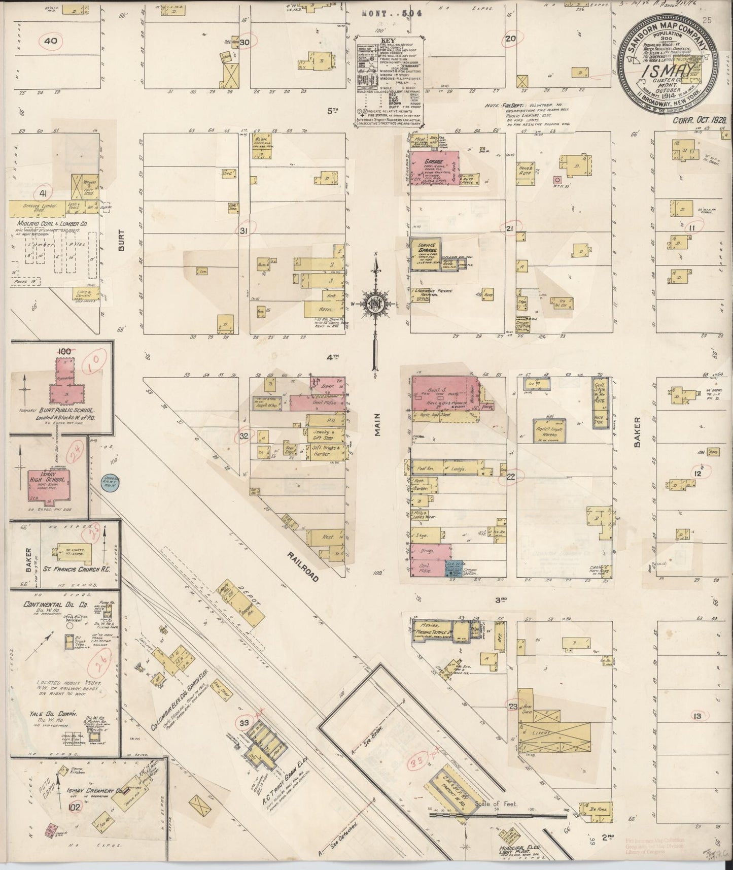 Sanborn Fire Insurance Map from Ismay, Custer County, Montana. (1928) – Historic Sanborn Fire Insurance Map Print