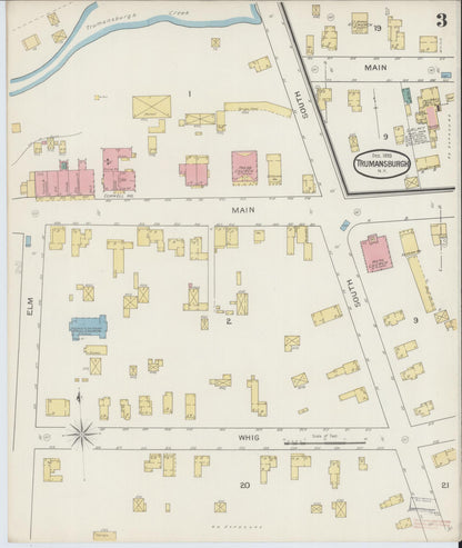 Sanborn Fire Insurance Map from Trumansburg, Tompkins County, New York (1893), Sheet #0003 - Historic Sanborn Fire Insurance Map Print, vintage old map wall art, antique decor, genealogy gift, New York New York map