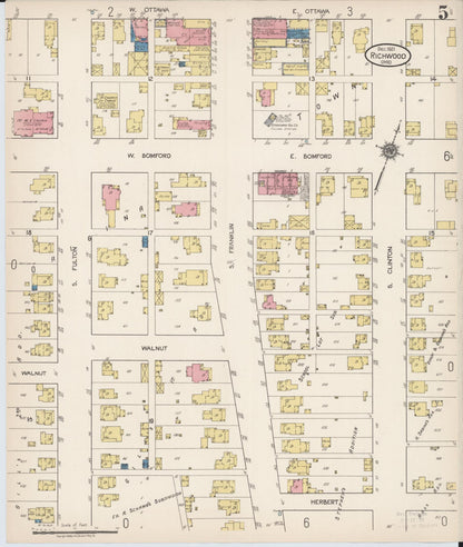 Sanborn Fire Insurance Map from Richwood, Union County, Ohio (1921), Sheet #0005 - Complete Map Set gallery image, historic Sanborn map, vintage wall art, Ohio Ohio