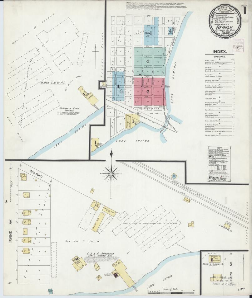 Sanborn Fire Insurance Map from Bemidji, Beltrami County, Minnesota. (1900) – Map View