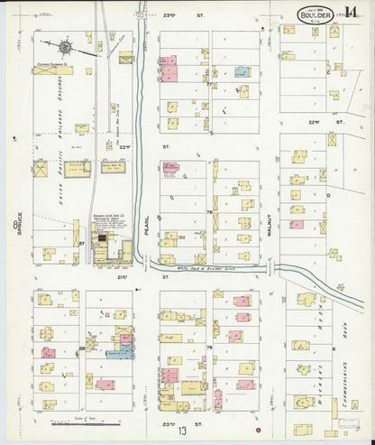Sanborn Fire Insurance Map from Boulder, Boulder County, Colorado (1910), Sheet #0014 - Complete Map Set gallery image, historic Sanborn map, vintage wall art, Colorado Colorado