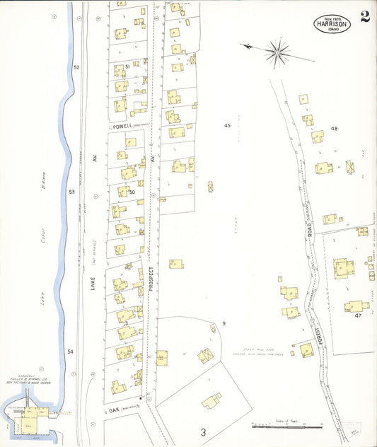 Sanborn Fire Insurance Map from Harrison, Kootenai County, Idaho (1908), Sheet #0002 - Historic Sanborn Fire Insurance Map Print, vintage old map wall art, antique decor, genealogy gift, Idaho Idaho map