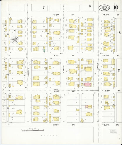Sanborn Fire Insurance Map from Galena, Cherokee County, Kansas (1905), Sheet #0010 - Complete Map Set gallery image, historic Sanborn map, vintage wall art, Kansas Kansas