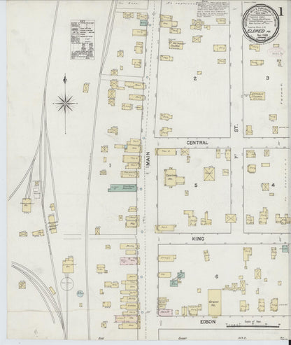 Sanborn Fire Insurance Map from Eldred, McKean County, Pennsylvania (1888), Sheet #0001 - Complete Map Set gallery image, historic Sanborn map, vintage wall art, Pennsylvania Pennsylvania