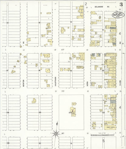 Sanborn Fire Insurance Map from Republic, Ferry County, Washington (1908), Sheet #0003 - Complete Map Set gallery image, historic Sanborn map, vintage wall art, Washington Washington
