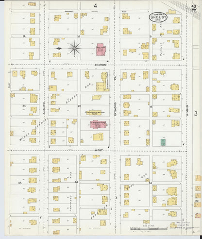 Sanborn Fire Insurance Map from Shelby, Richland County, Ohio (1904), Sheet #0002 - Complete Map Set gallery image, historic Sanborn map, vintage wall art, Ohio Ohio