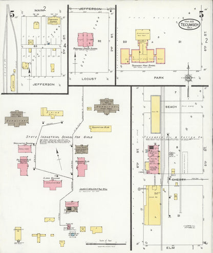 Sanborn Fire Insurance Map from Tecumseh, Pottawatomie County, Oklahoma (1926), Sheet #0005 - Complete Map Set gallery image, historic Sanborn map, vintage wall art, Oklahoma Oklahoma