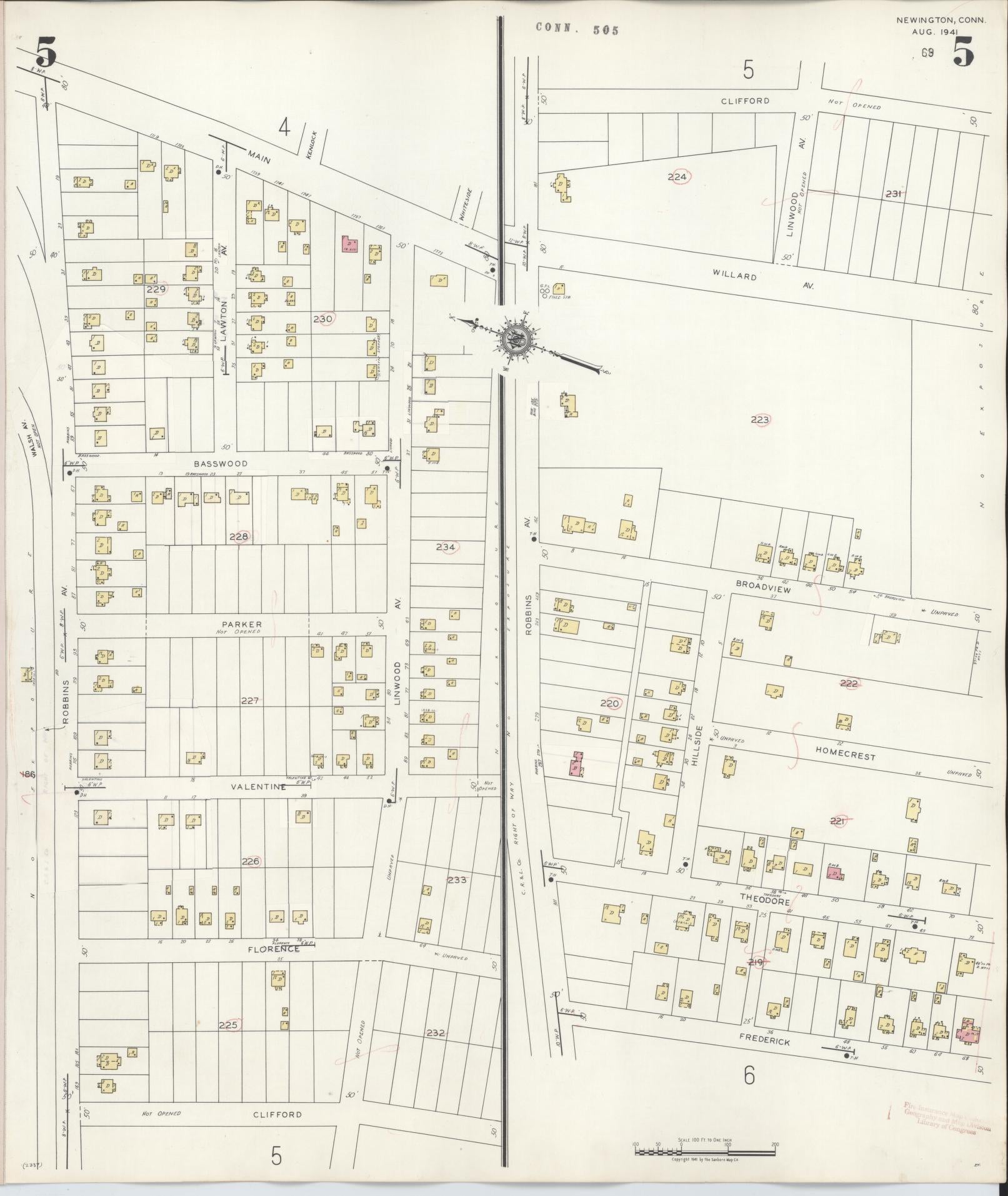 Sanborn Fire Insurance Map from Newington, Hartford County, Connecticut (1947), Sheet #0005 - Complete Map Set gallery image, historic Sanborn map, vintage wall art, Connecticut Connecticut