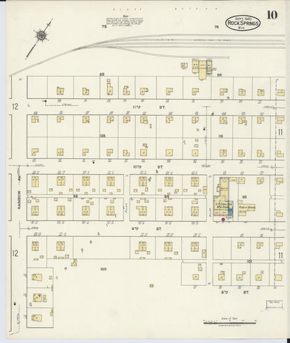 Sanborn Fire Insurance Map from Rock Springs, Sweetwater County, Wyoming (1920), Sheet #0010 - Complete Map Set gallery image, historic Sanborn map, vintage wall art, Wyoming Wyoming