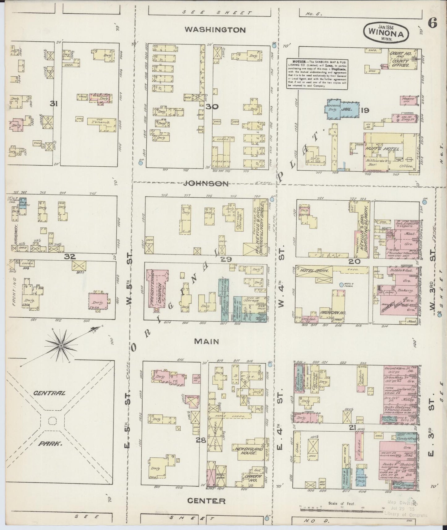 Sanborn Fire Insurance Map from Winona, Winona County, Minnesota (1884), Sheet #0006 - Complete Map Set gallery image, historic Sanborn map, vintage wall art, Minnesota Minnesota
