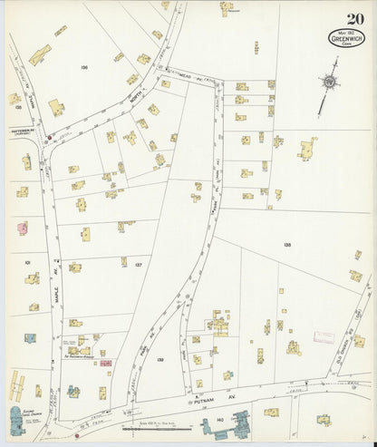 Sanborn Fire Insurance Map from Greenwich, Fairfield County, Connecticut (1912), Sheet #0020 - Complete Map Set gallery image, historic Sanborn map, vintage wall art, Connecticut Connecticut