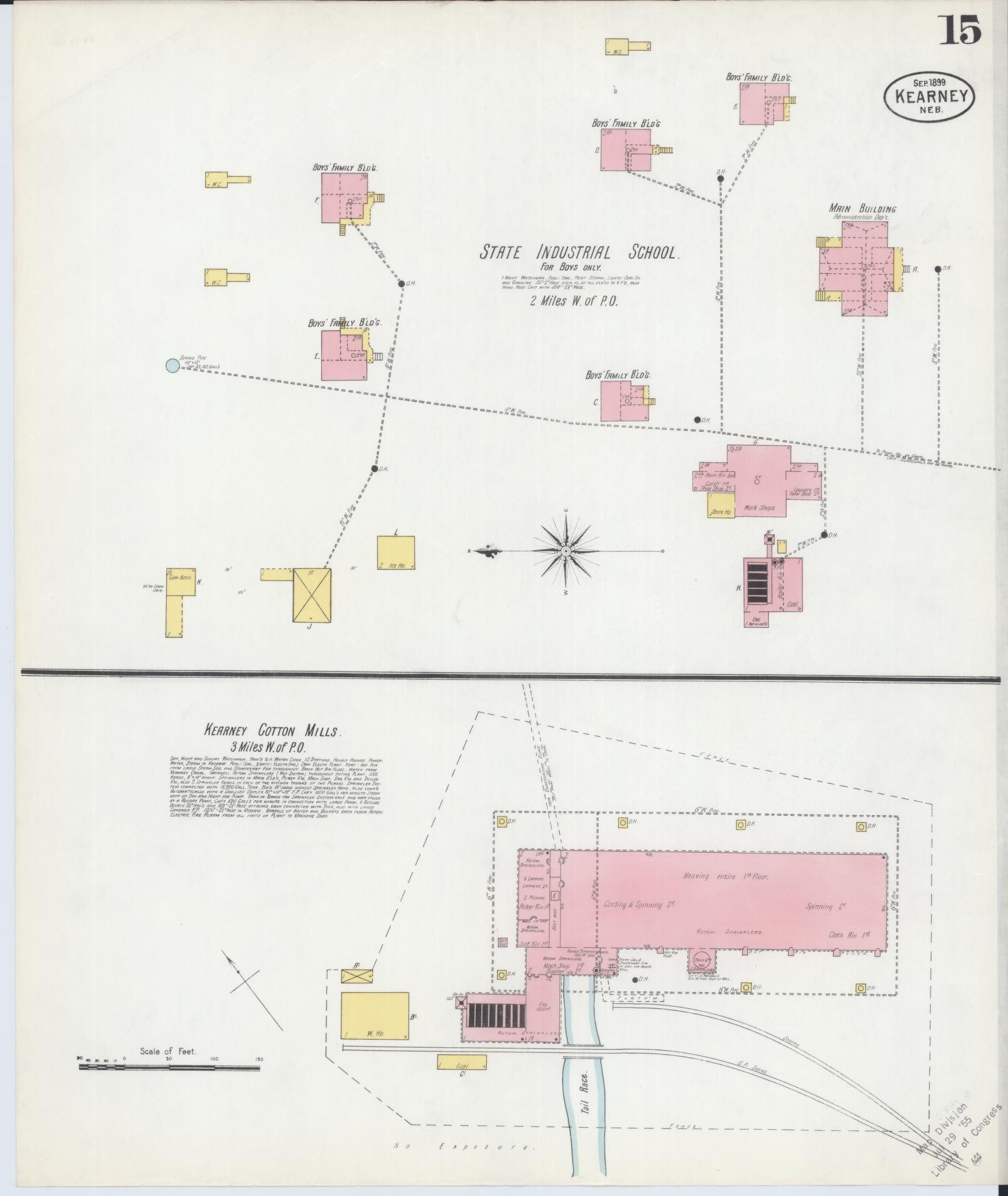 Sanborn Fire Insurance Map from Kearney, Buffalo County, Nebraska (1899), Sheet #0015 - Historic Sanborn Fire Insurance Map Print, vintage old map wall art, antique decor, genealogy gift, Nebraska Nebraska map
