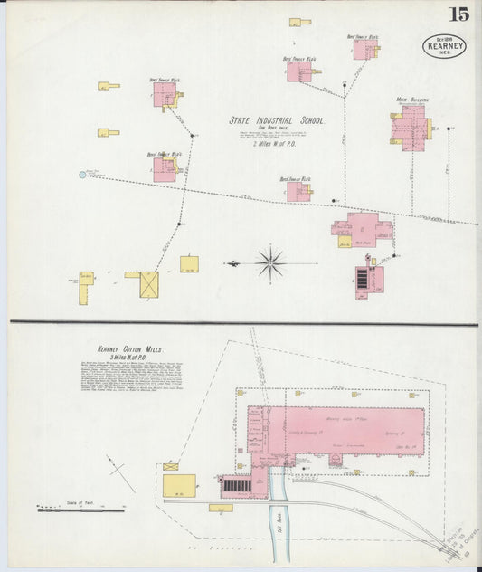 Sanborn Fire Insurance Map from Kearney, Buffalo County, Nebraska (1899), Sheet #0015 - Historic Sanborn Fire Insurance Map Print, vintage old map wall art, antique decor, genealogy gift, Nebraska Nebraska map