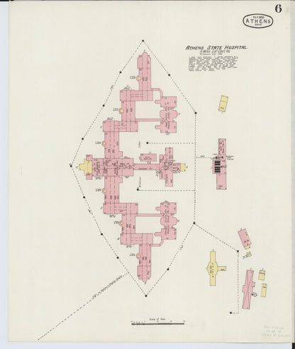 Sanborn Fire Insurance Map from Athens, Athens County, Ohio (1895), Sheet #0006 - Historic Sanborn Fire Insurance Map Print, vintage old map wall art, antique decor, genealogy gift, Ohio Ohio map