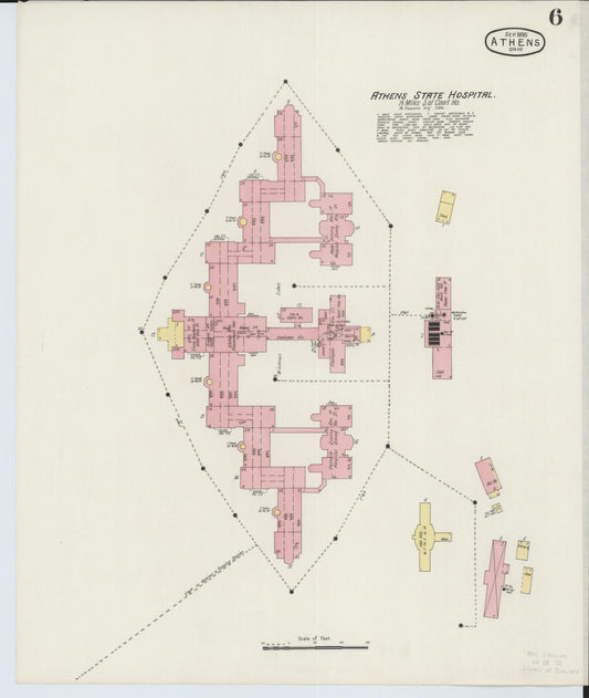 Sanborn Fire Insurance Map from Athens, Athens County, Ohio (1895), Sheet #0006 - Historic Sanborn Fire Insurance Map Print, vintage old map wall art, antique decor, genealogy gift, Ohio Ohio map