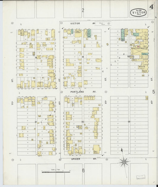 Sanborn Fire Insurance Map from Victor, Teller County, Colorado (1896), Sheet #0004 - Historic Sanborn Fire Insurance Map Print, vintage old map wall art, antique decor, genealogy gift, Colorado Colorado map